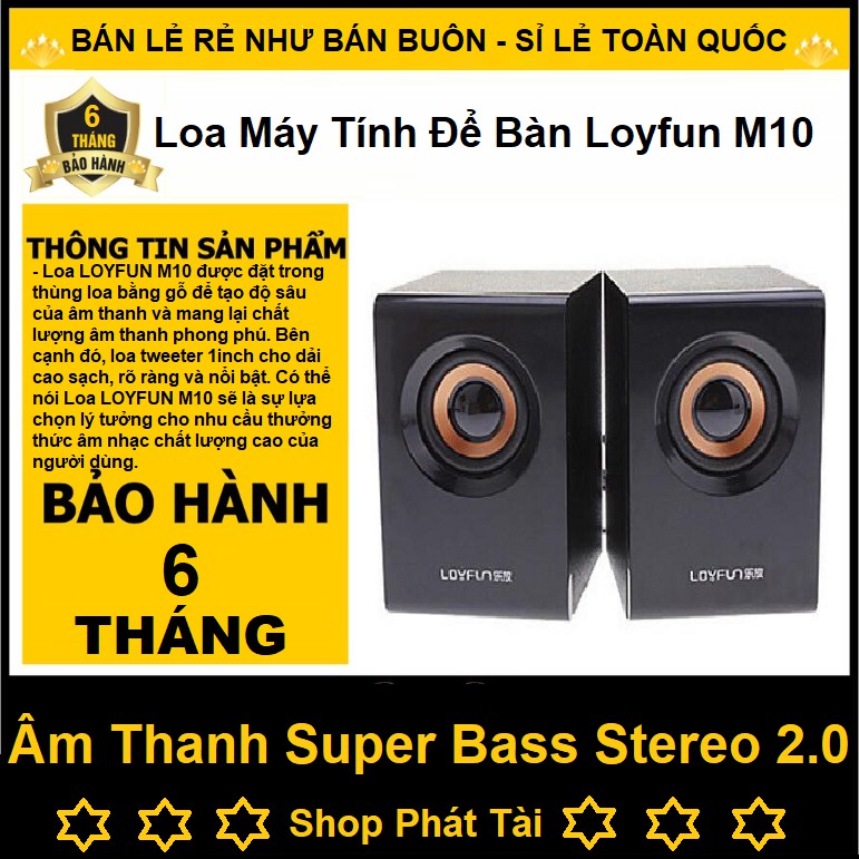 Loa Máy Tính Stereo 2.0 LF M10 - Loa Máy Tính Để Bàn Giá Rẻ - Hàng Chính Hãng Bảo Hành 6 Tháng