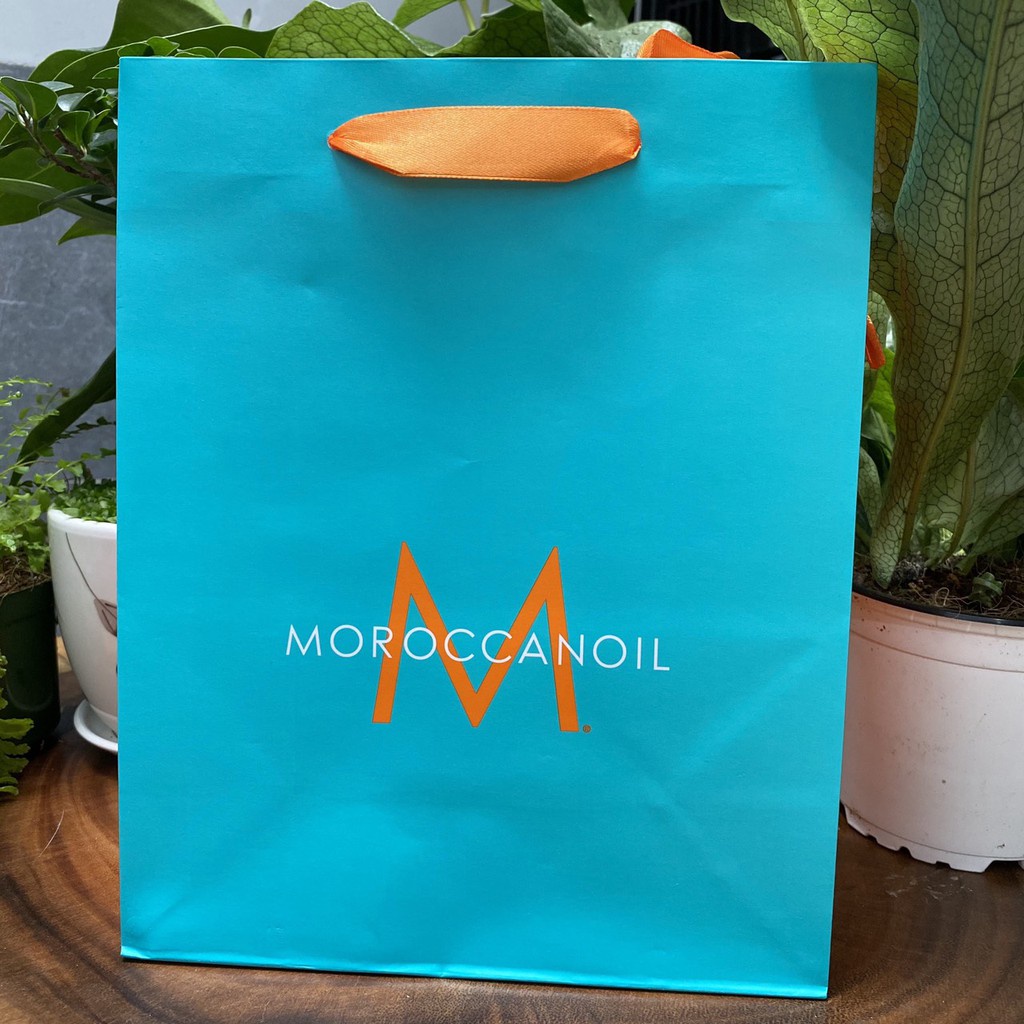 Túi giấy đựng mỹ phẩm quà tặng cao cấp (Màu xanh ngọc) Moroccanoil