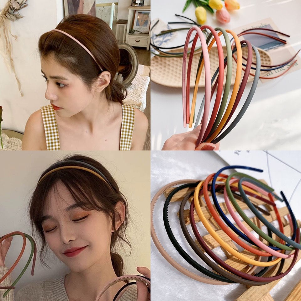 Băng Đô Cài Tóc Chống Trượt Màu Sắc Đơn Giản Phong Cách Hàn Quốc Cho Nữ