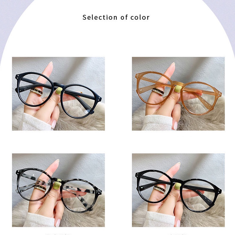 Mắt kính gọng tròn chống bức xạ máy tính phong cách retro thời trang cho nữ