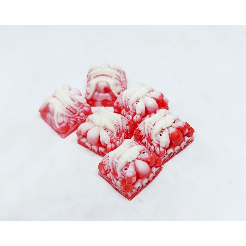 Keycap resin Shishi clone tone trắng đỏ trang trí bàn phím cơ