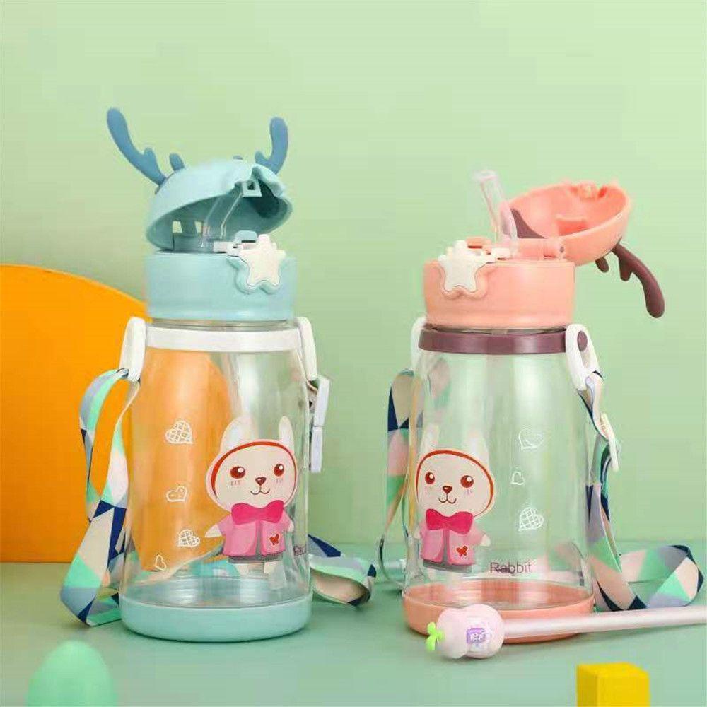 Bình Uống Nước Hình Sừng Hươu Dễ Thương Dung Tích 600ML Cho Bé