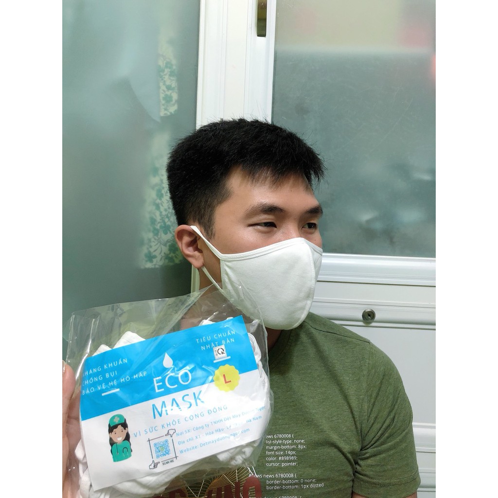 Eco Mask- Combo 10 cái khẩu trang vải kháng khuẩn- Tái sử dụng hơn 30 lần giặt- Kèm hình thật | BigBuy360 - bigbuy360.vn