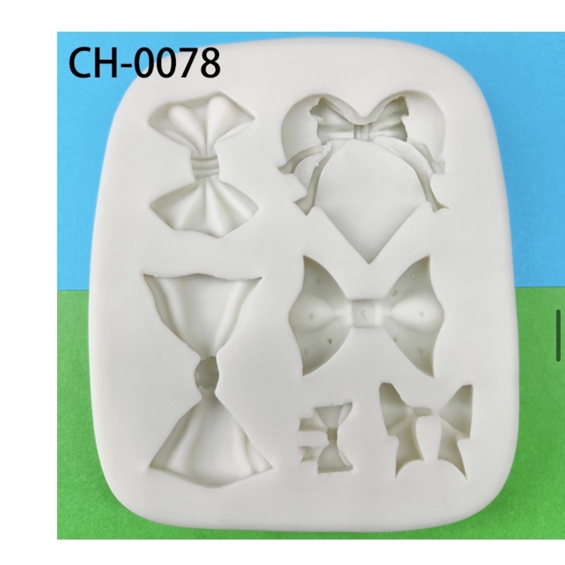 khuôn silicon nơ trang trí bánh