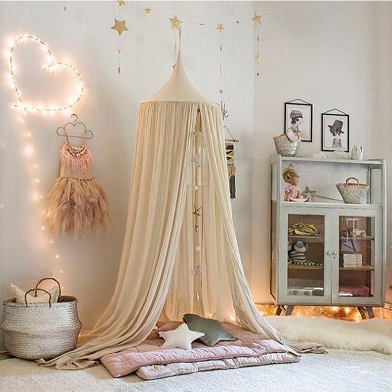 Mùng Lưới Chống Muỗi Bằng Vải Cotton Treo Cũi Em Bé