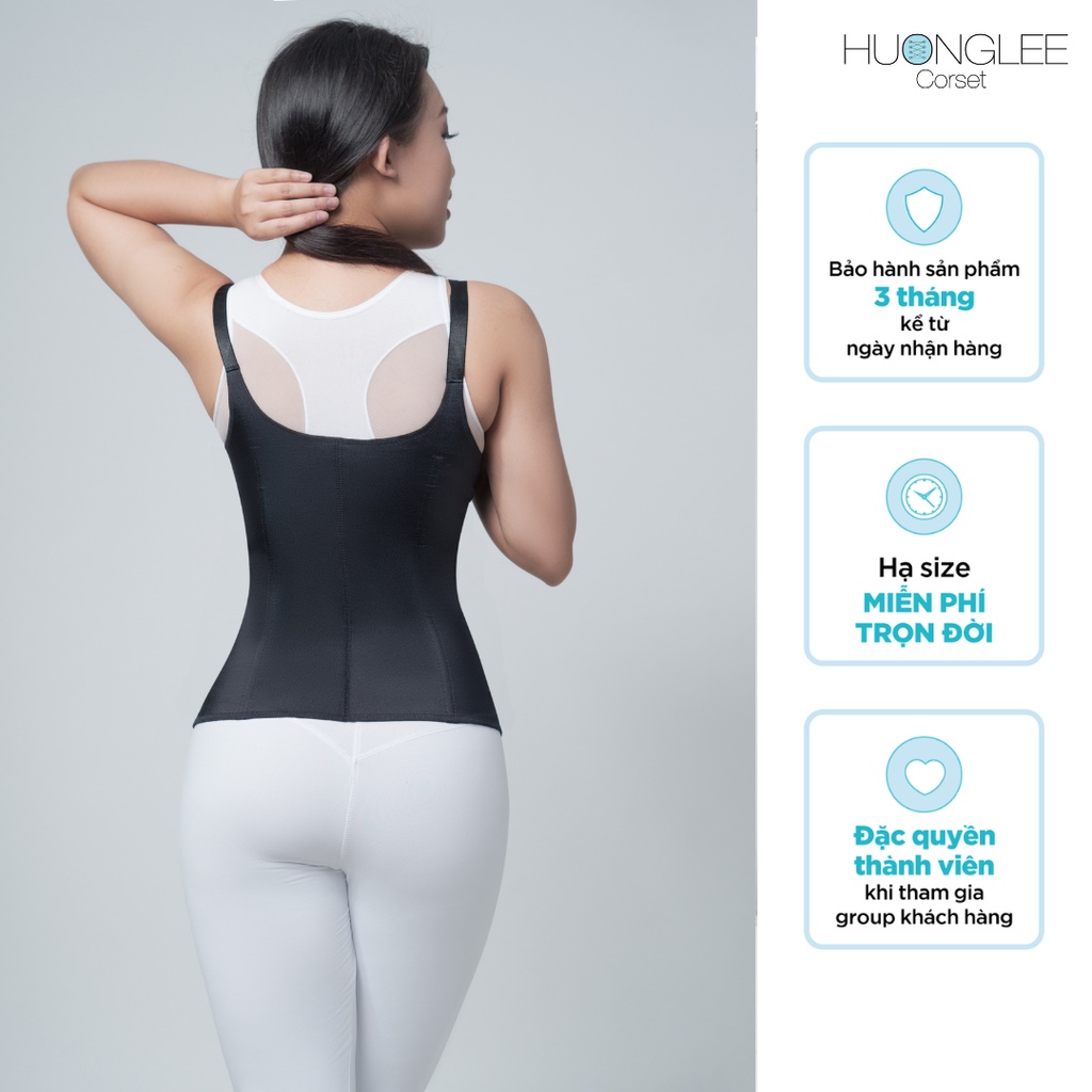 [HUONGLEE Corset] Đai Gen Nịt Bụng Giảm Eo - Mỡ Lưng Latex Gile Vedette 100 Chuẩn Chính Hãng Colombia 4 Xương Thép Dẻo