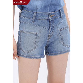 Quần Short Jeans Cách Điệu Túi Đôi TQ424J344 GENVIET JEANS