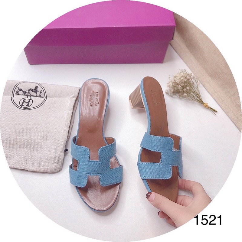 Guốc HM vải bò đế dập logo 5p