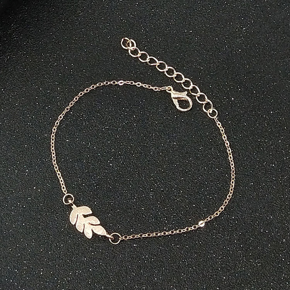 Lắc tay hợp kim họa tiết chiếc lá xinh xắn cho nữ