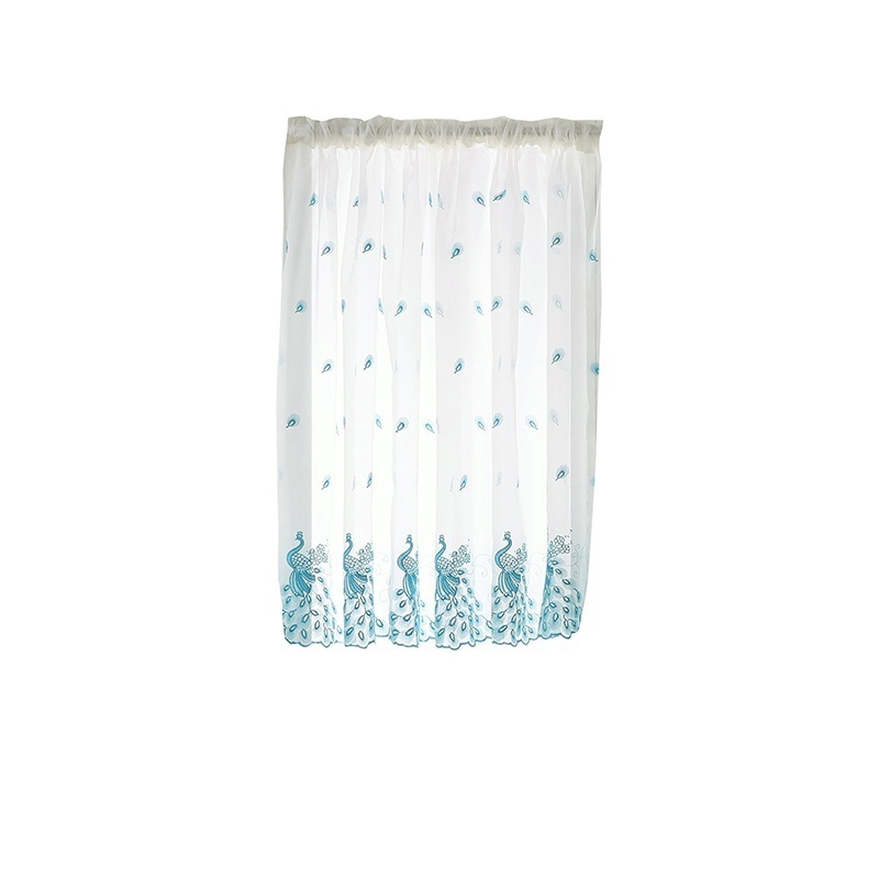 1 Rèm Cửa Sổ Thêu Hình Con Công Bằng Vải Tulle