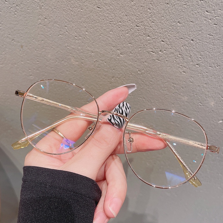 Mắt kính VIENDO gọng tròn bằng kim loại chống ánh sáng xanh chống bức xạ có độ 0-6.00 độ