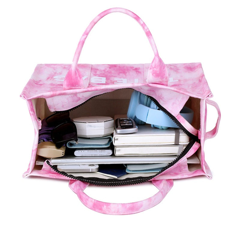 Túi Xách Vải Cỡ Lớn In Chữ Phong Cách Vintage Cho Nữ