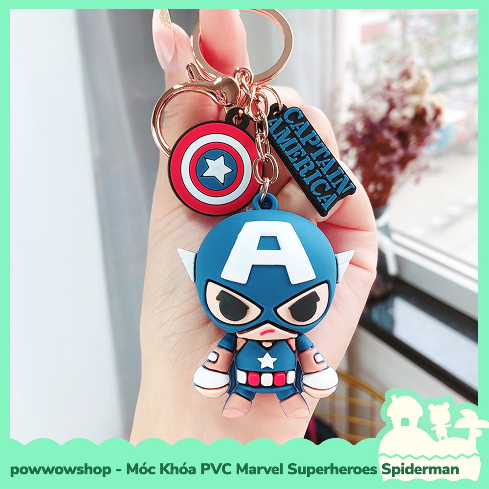 [Sẵn VN - Hỏa Tốc] Móc Khóa PVC Kiểu Dáng Siêu Anh Hùng Marvel Superheroes Spiderman, Thor, Captain, Hulk
