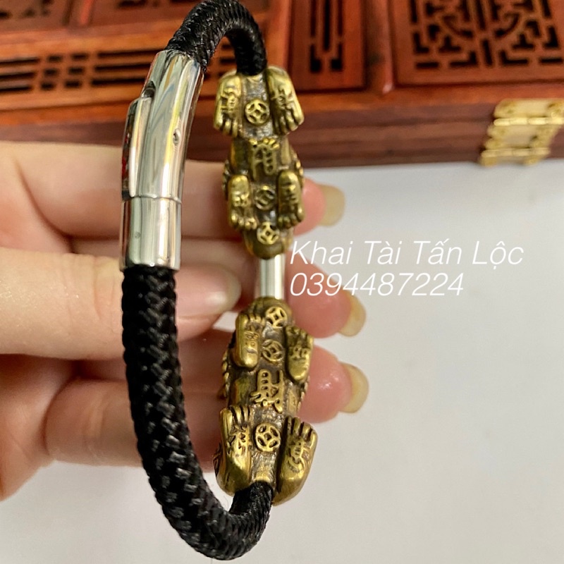 Vòng tay tỳ hưu bằng đồng trừ tà , mang bình an và tài Lộc cho nam