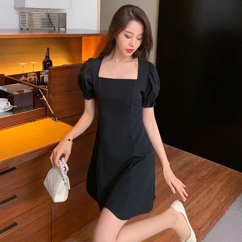 Đầm Chữ A Tay Phồng Thời Trang Hàn Quốc Dành Cho Nữ