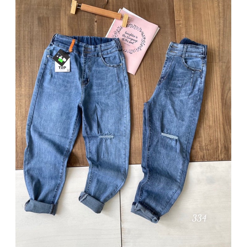 quần jean baggy lưng thun cao cấp bigsize 60-82jg vải co dãn 4 chiều