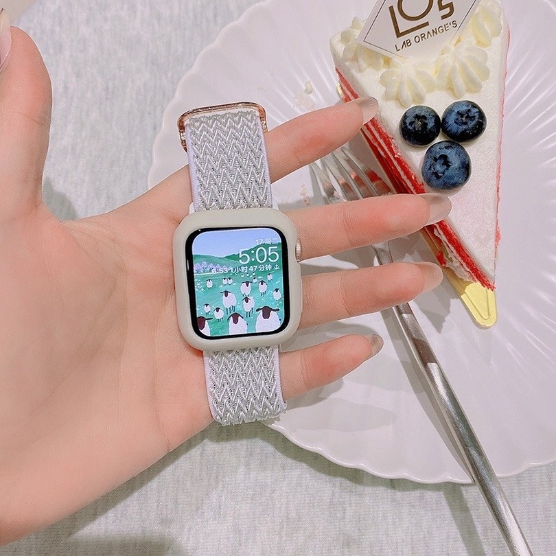 Dây Nylon Cho Đồng Hồ Thông Minh Apple Watch Series 7 6 SE 5 4 3 2 1 iWatch 45mm 44mm 42mm 41mm 40mm 38mm