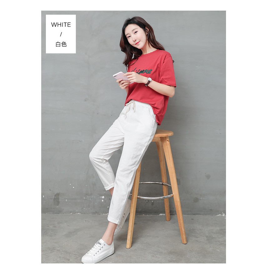 Quần 9 tất nữ quần ống suông form rộng