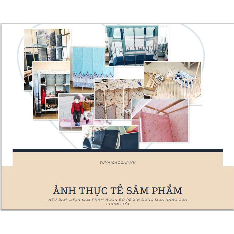 Tủ Vải Khung gỗ bọc 4 buồng 8 ngăn cao cấp Bảo Hành 12 Tháng
