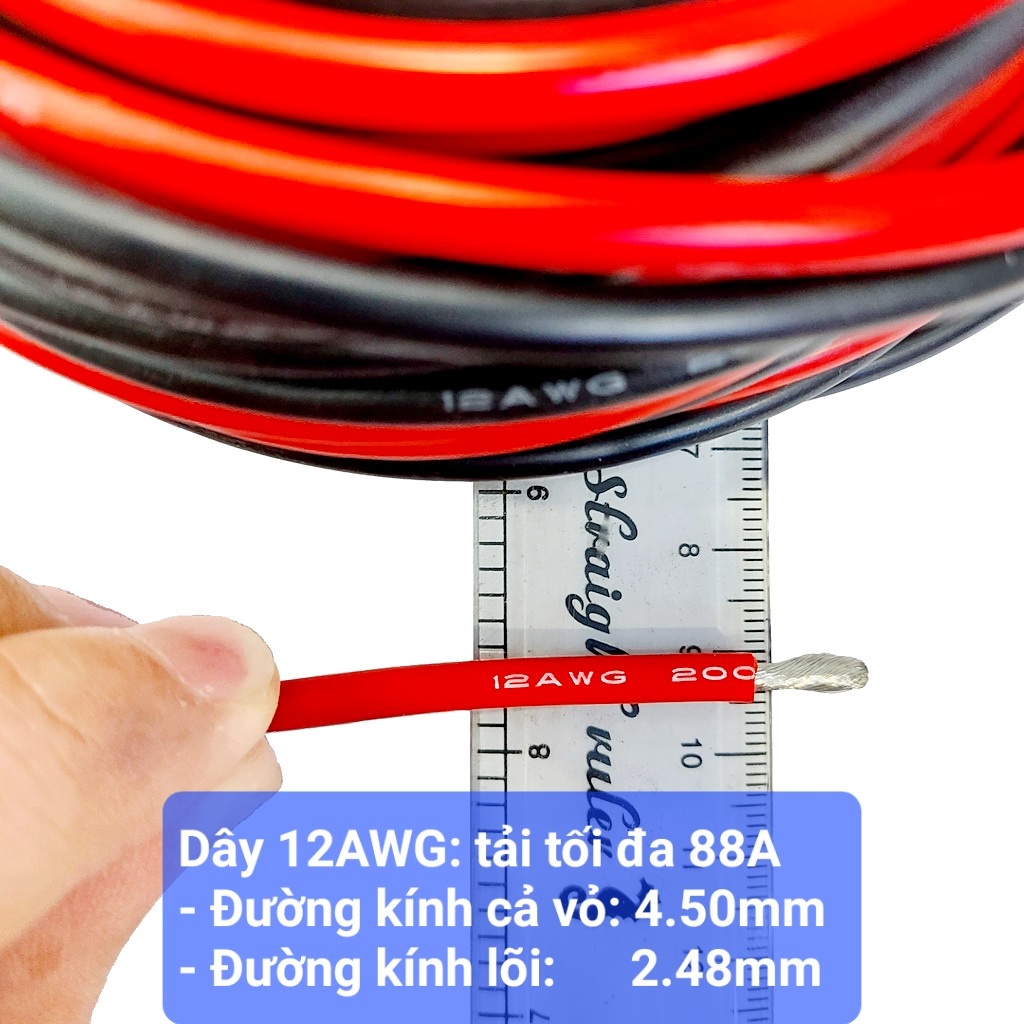 - Cuộn 10 mét dây điện Silicon 12AWG 10AWG 8AWG chống cháy chịu nhiệt 200o Siêu Dẻo Siêu Mềm RC Lipo Led Accu Moto