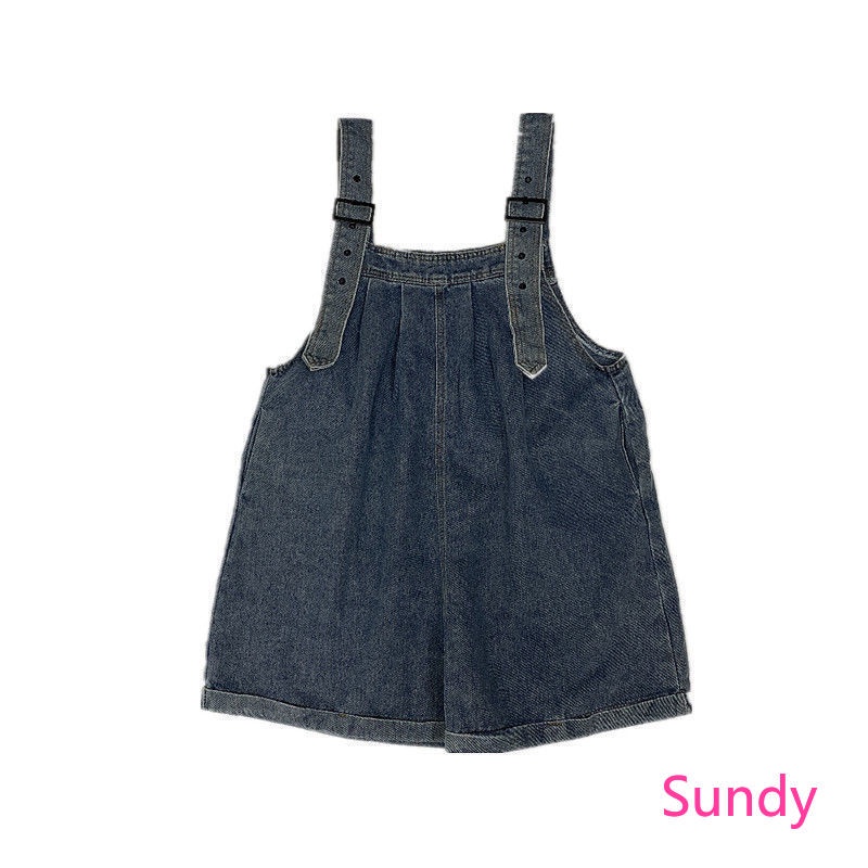 Quần Yếm Denim Ngắn Dáng Rộng Plus Size Thời Trang Mùa Hè Dành Cho Nữ