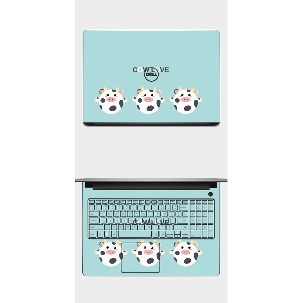 [ BÒ SỮA] Skin dán Laptop in hình bò sữa cute. Đủ các dòng máy: Asus, Acer, Dell, Hp,... In hình theo yêu cầu