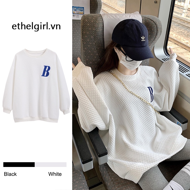 Áo sweater dài tay in họa tiết thời trang Hàn Quốc cho nữ