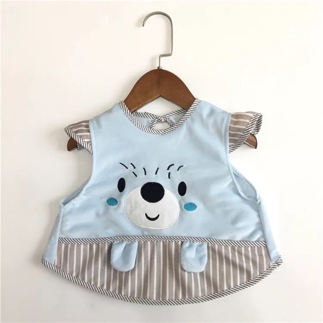 Áo yếm dáng váy hình gấu cho bé ăn dặm MSY01