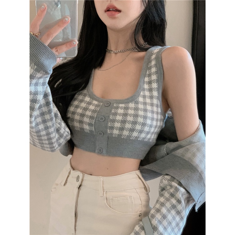 Áo Khoác Cardigan Dệt Kim Tay Dài Dáng Ngắn Họa Tiết Kẻ Sọc Phong Cách Retro Thời Trang Mới 2021 Dành Cho Bạn Gái | BigBuy360 - bigbuy360.vn