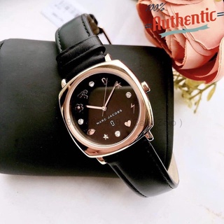 Đồng Hồ Nữ Marc Jacobs Mandy Black Leather Strap MJ1565