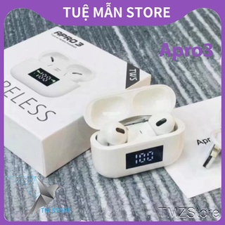 tai nghe bluetooth không dây tai nghe nhét tai Apro 3 TMZ Shop wireless 5.0,màn hình led kỹ thuật số hiển thị pin