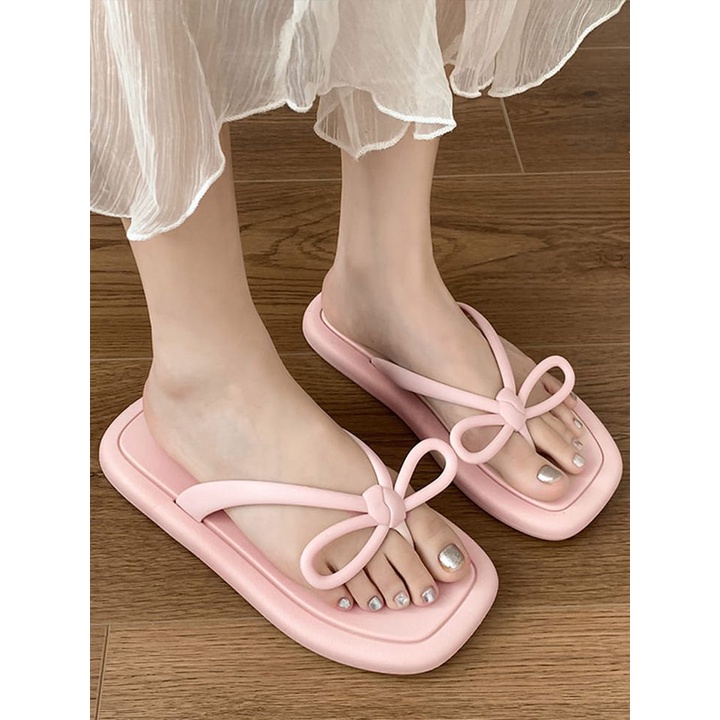 Dép tông  thắt nơ xỏ ngón cao su êm chân mẫu mới 2023