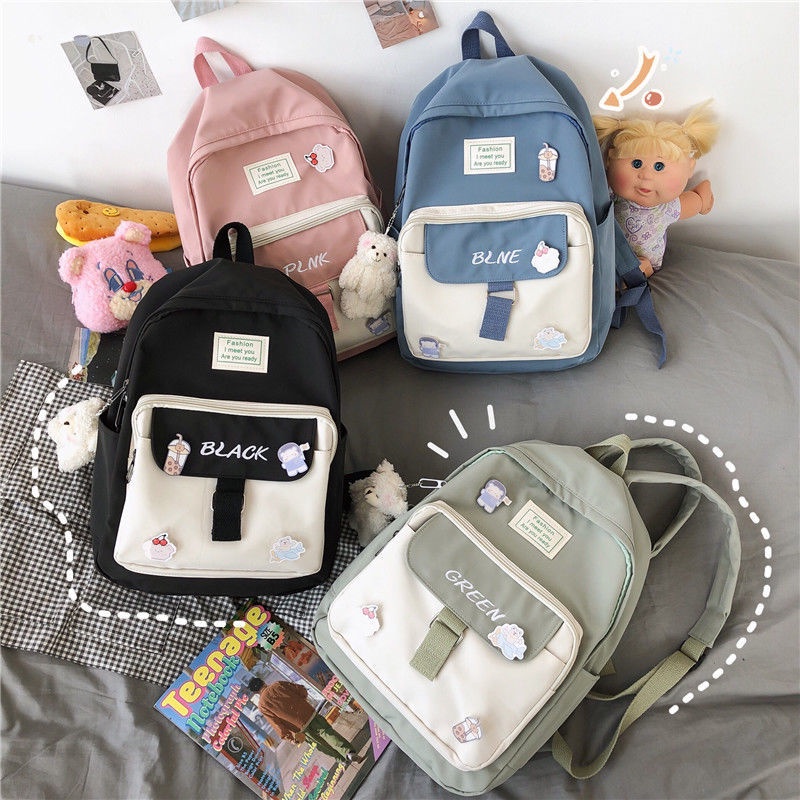Balo Đi Học Vải Canvas Cỡ Lớn Phong Cách Nhật Hàn Trẻ Trung