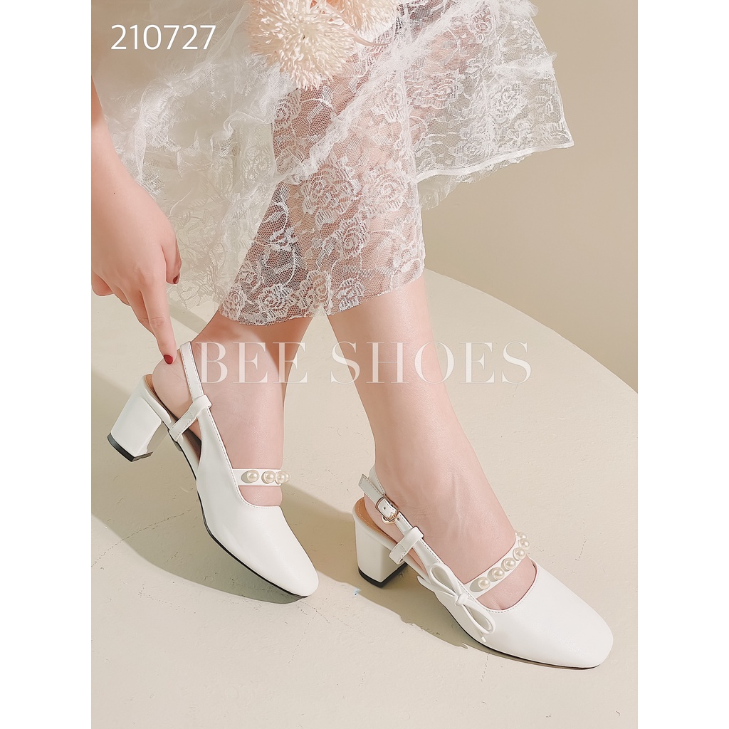 [ FORM NHỎ ]BEESHOES - GIÀY BÚP BÊ DÂY NGANG MŨI TRÒN  - GIÀY BÚP BÊ ĐẾ TRỤ CAO 5CM CÓ SẴN 210727