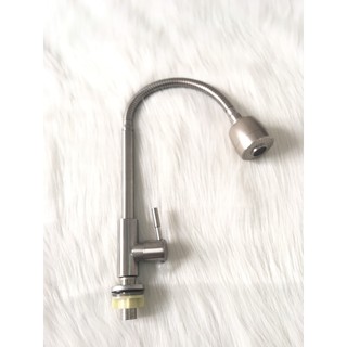 Vòi Rửa Bát Lạnh, Vòi Rửa Bát Cắm Chậu Cần Mềm inox 304