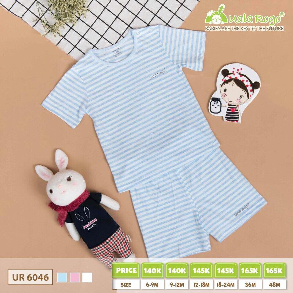 Bộ cộc tay bé trai bé gái Uala Rogo chất cotton