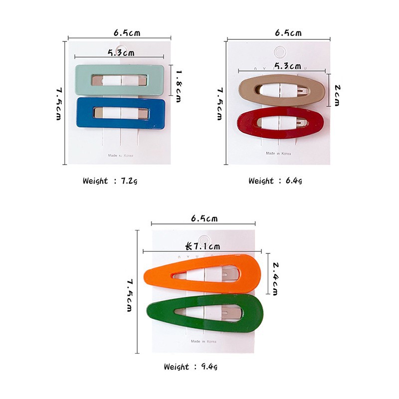 Set 2 kẹp tóc nhiều màu dễ thương cho bé gái