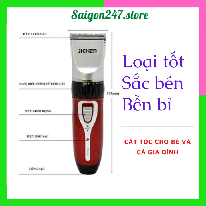 [BÁN CHẠY NHẤT] Tông Đơ Cắt Tóc Cho Bé Và Gia Đình, Tông Đơ Cắt Tóc Chuyên Nghiệp, Cao Cấp Jichen 0817 SAIGON247STORE