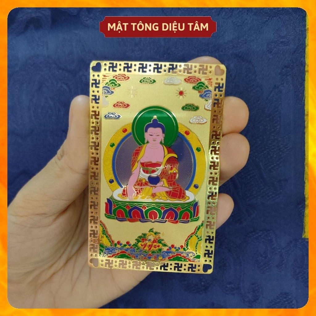 Miếng kinh tượng Phật Thích Ca - Thẻ bài Phật Mật Tông đã gia trì