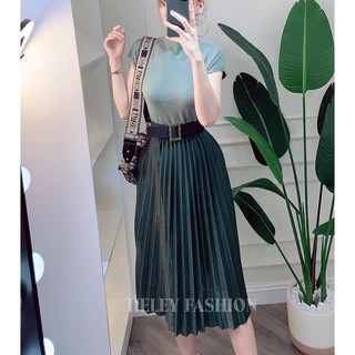 Chân váy xếp ly dài công sở chất mềm đẹp Quảng Châu - HELEY.VN