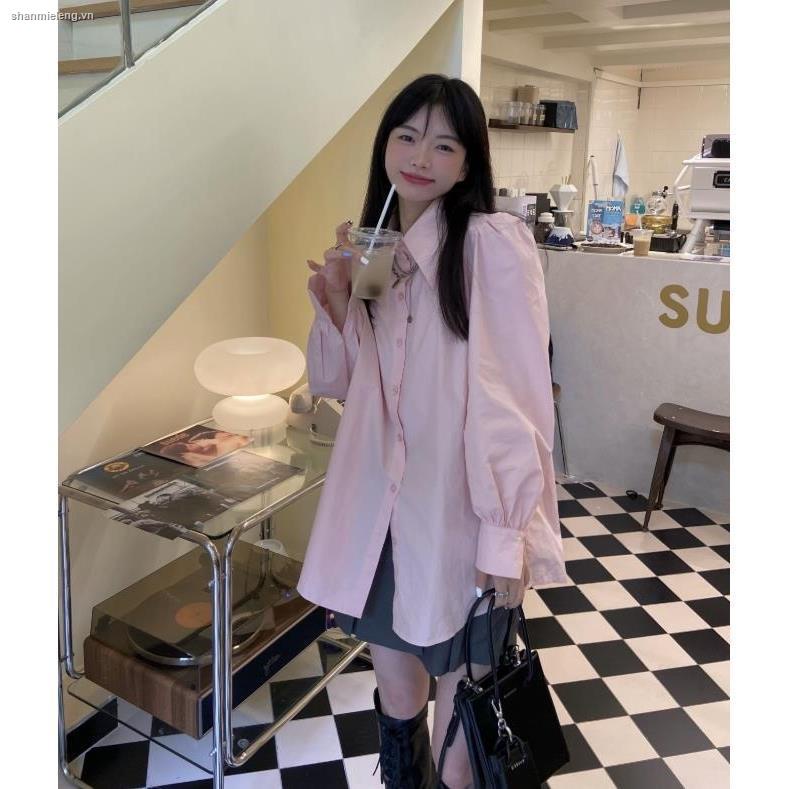 Áo sơ mi nữ tay dài ngọt ngào thời trang mới mùa thu phong cách Hàn Quốc 2021