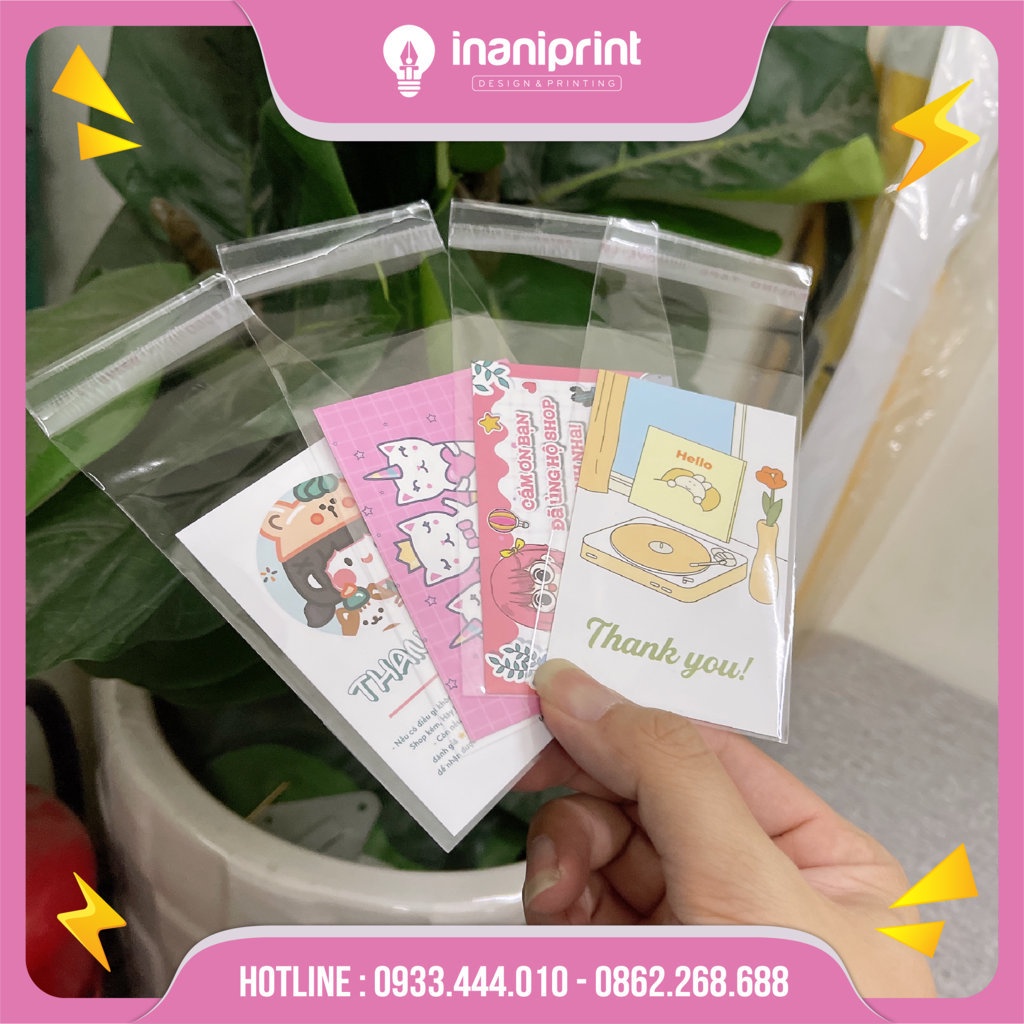 Bịch Kiếng Opp Có Keo Dán Đựng Card Cảm Ơn, Flashcard, Idol Card