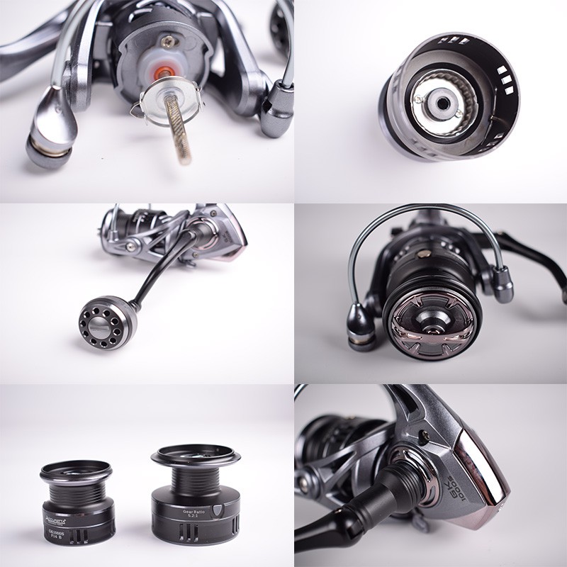 Máy câu cá nước mặn MAVLLOS 8kg 13 + 1 vòng bi 5.2: 1 tay cầm kim loại tối đa 8kg