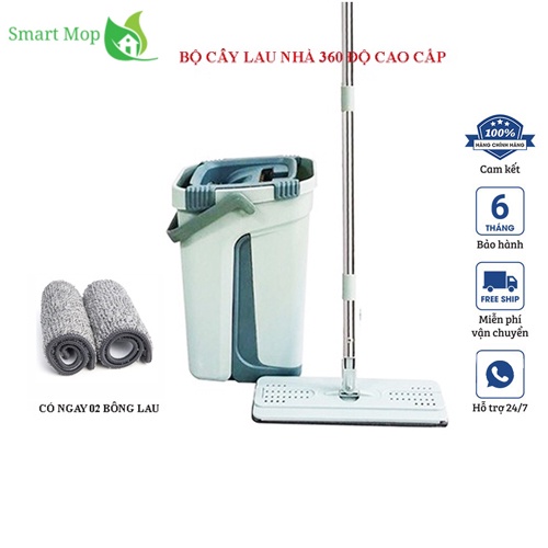 Bộ Chổi Lau Nhà, Chổi Lau Nhà Xoay 360 Độ, Chổi Lau Nhà Thông Minh MOP( Hàng Loại 1)