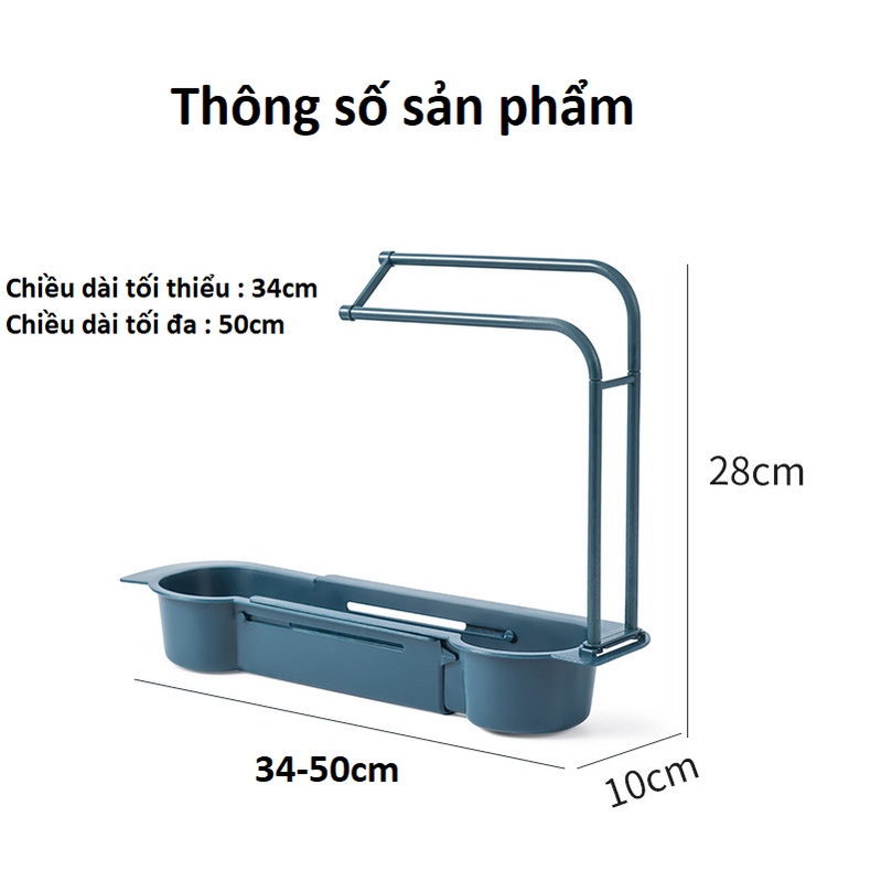 Kệ Để Đồ Rửa Chén, Giá Để Đồ Rửa Bát Đa Năng Kèm Móc Treo Khăn Tiện Dụng