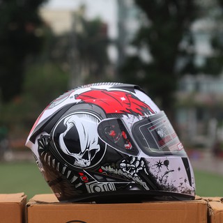 Nón Bảo Hiểm FullFace GXT 2017 - 2 Kính -  Liền hàm | GXT 358 - Hàng Chính Hãng Cao Cấp