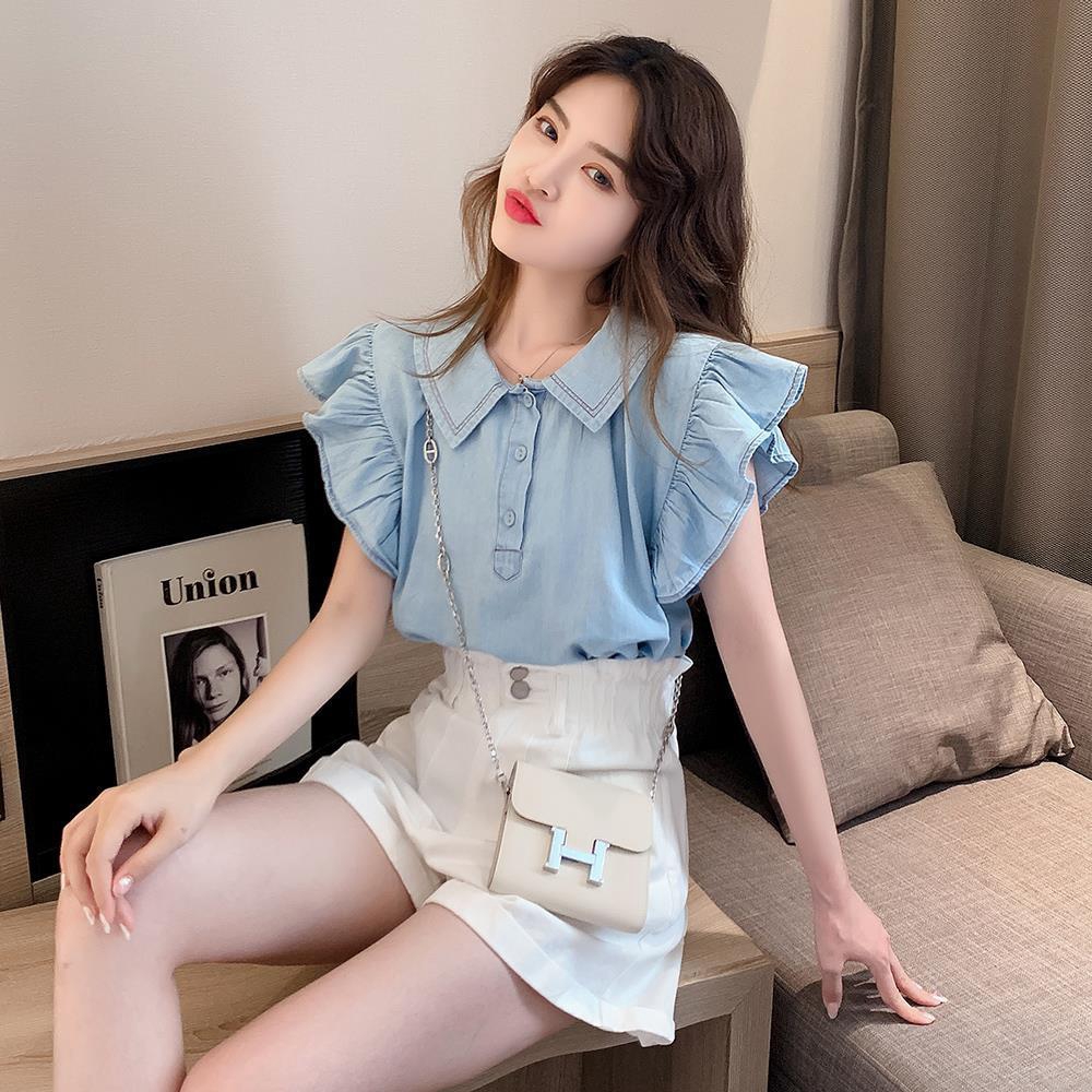 Áo kiểu cổ búp bê tay cánh tiên size s ~ 2xl thời trang Hàn Quốc dễ thương