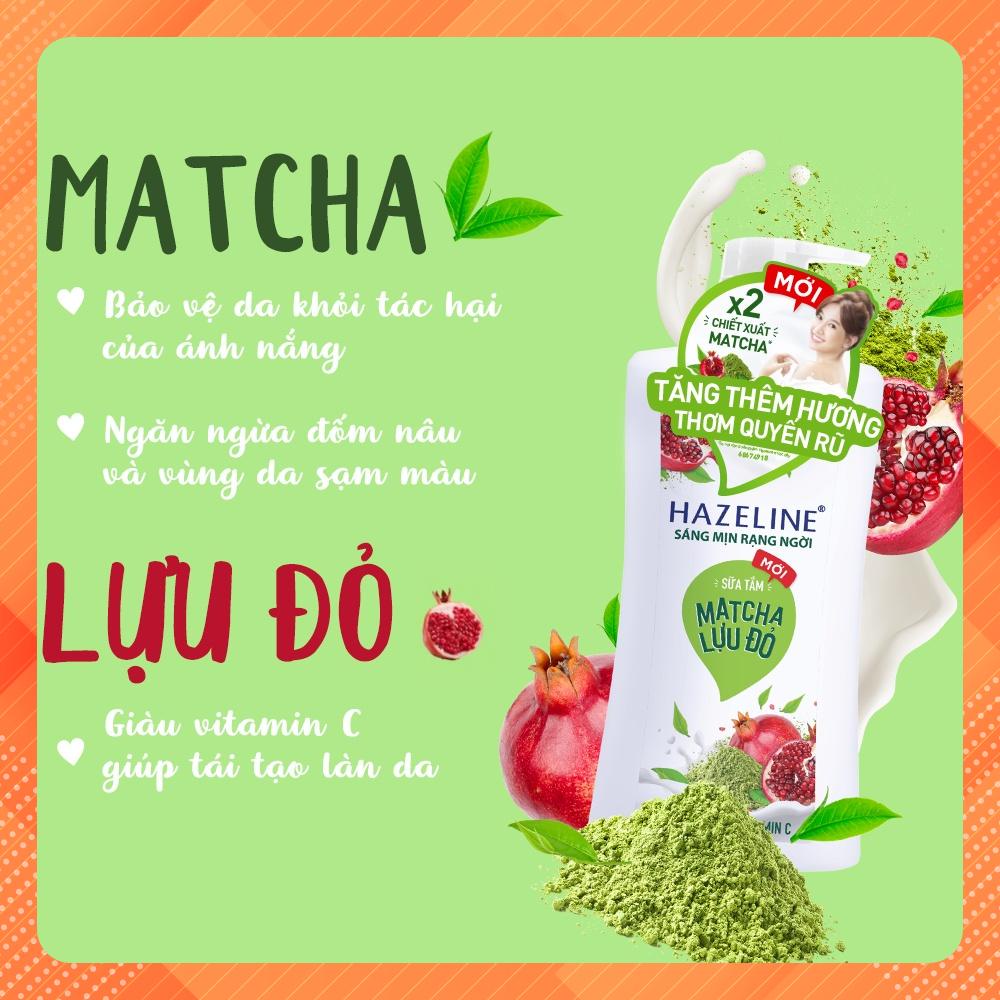 Sữa Tắm Hazeline Dưỡng Thể Thiên Nhiên Trắng Sáng Da Matcha Lưu Đỏ 1.2 Kg