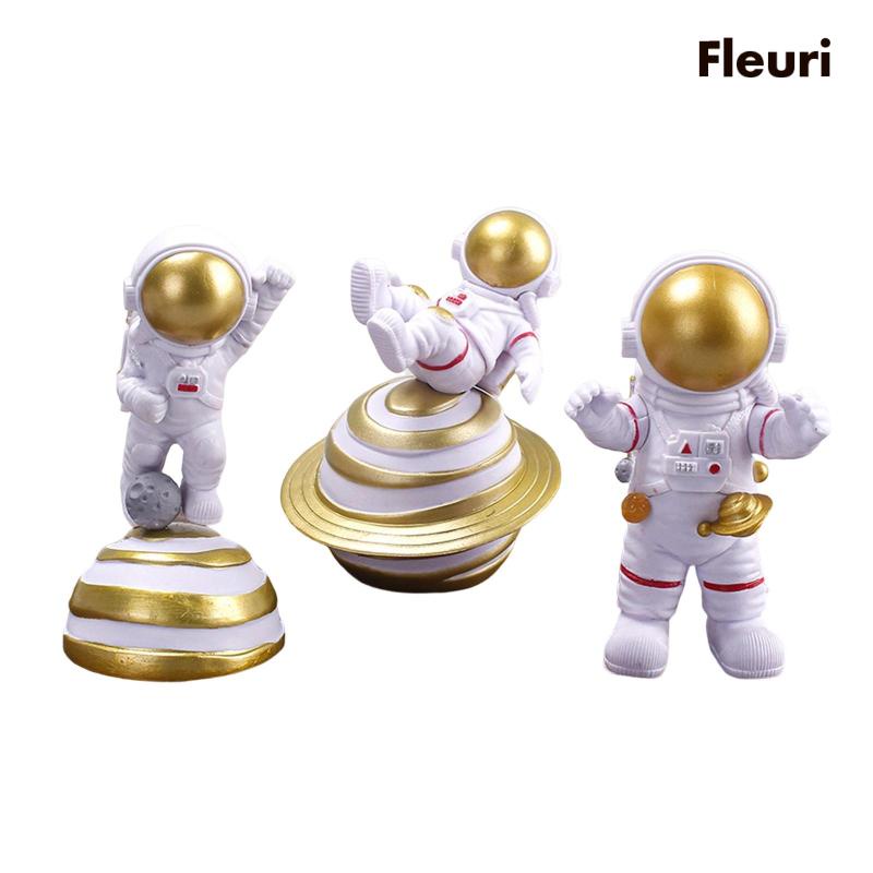 Set 3 Tượng Phi Hành Gia Bằng PVC Trang Trí Phòng Ngủ Cho Bé