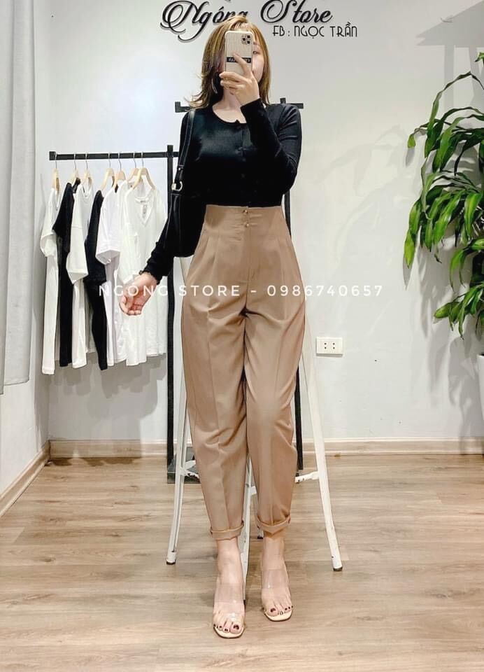 Quần baggy vải 2 khuy hàng đẹp nhiều màu